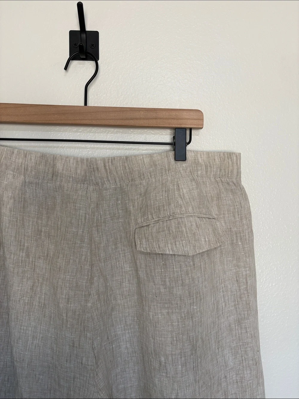NWOT Banana Republic 100% Linen High Rise Relaxed Wide Leg Pant Boho Beige XL